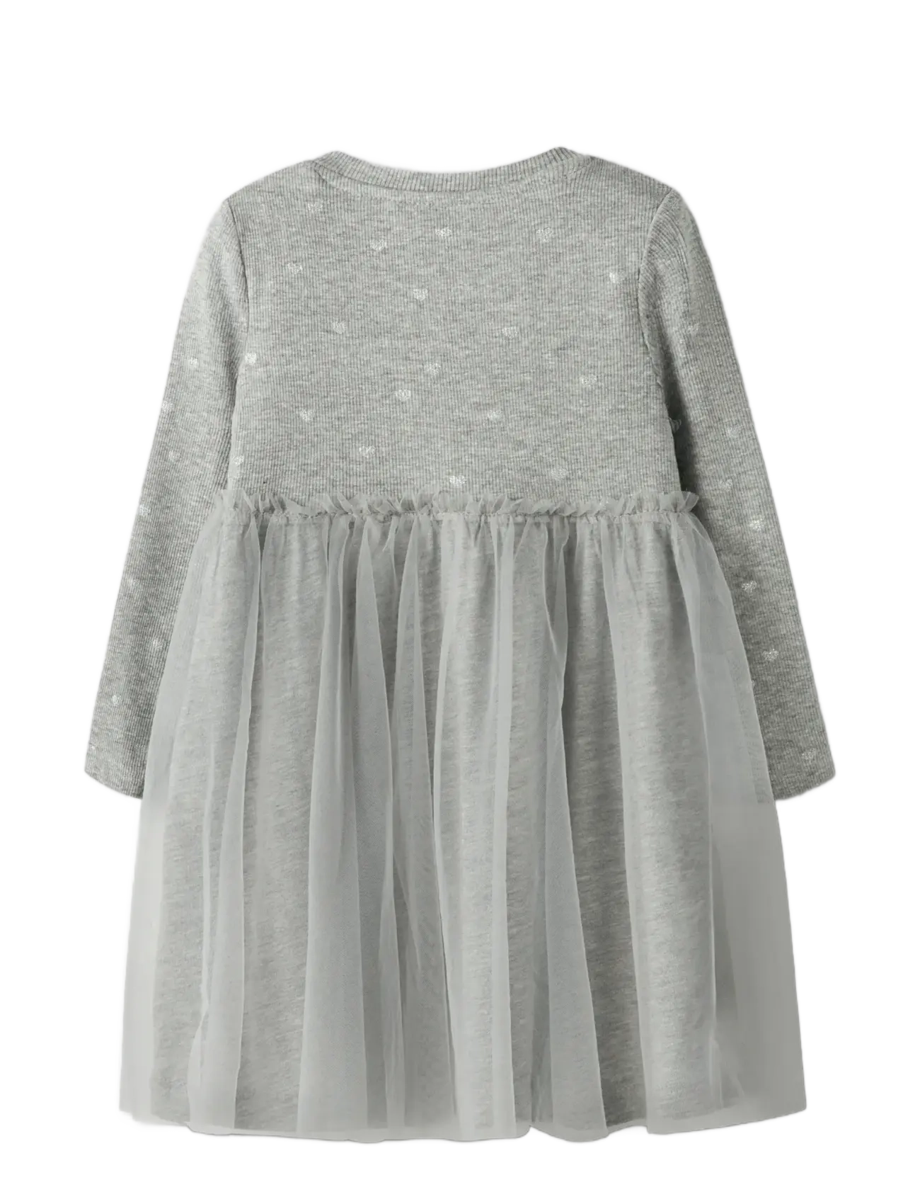 name it - NMFNADJA LS DRESS NOOS - mazuļu kleitas ar garām piedurknēm - grey melange - 1