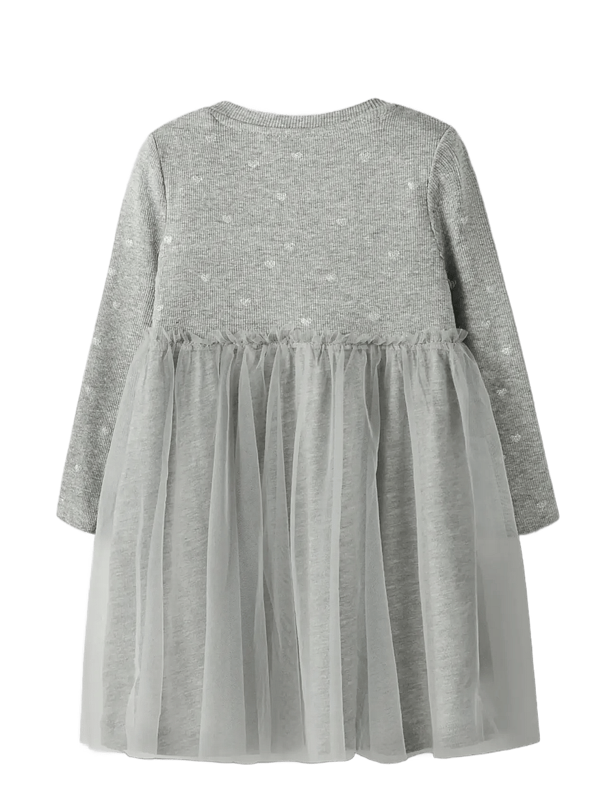 name it - NMFNADJA LS DRESS NOOS - mazuļu kleitas ar garām piedurknēm - grey melange - 1