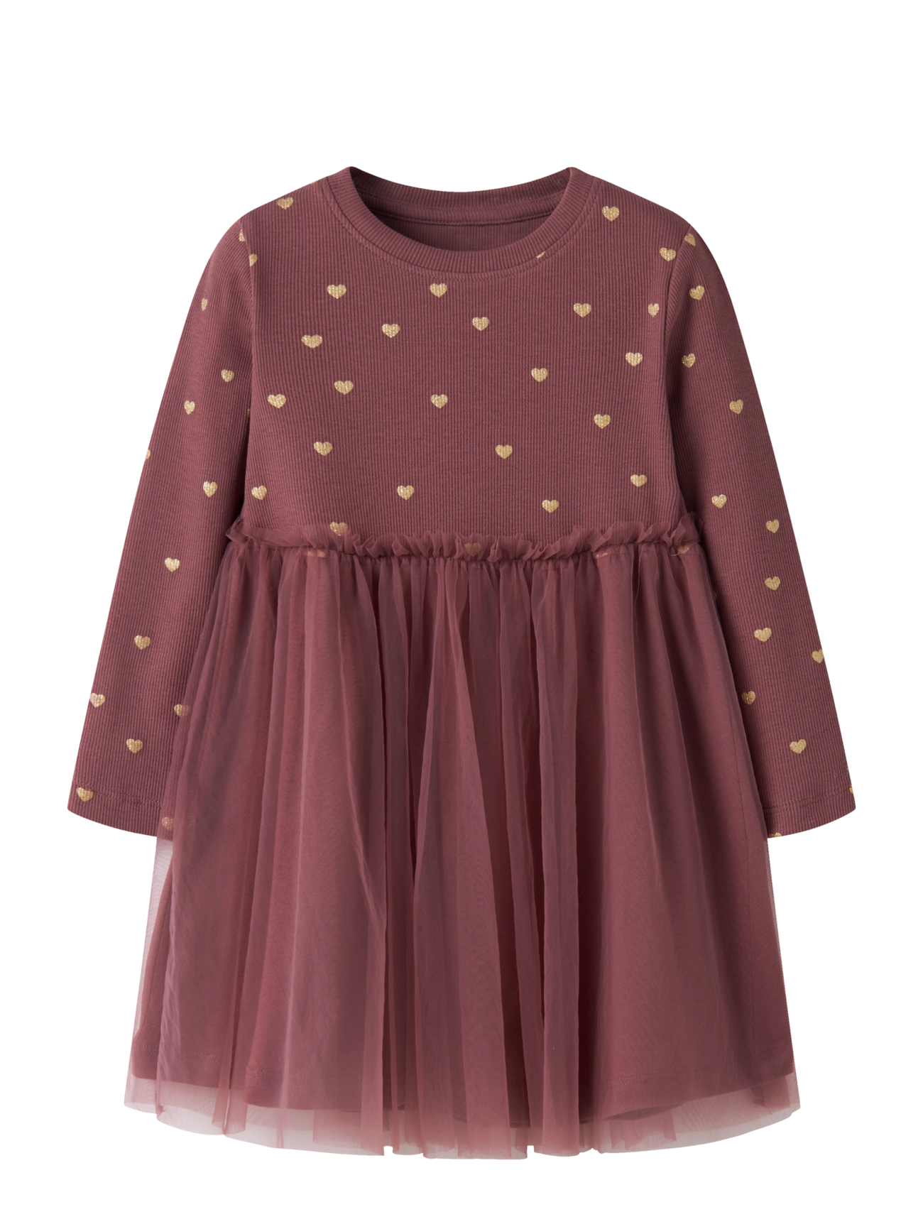 name it NMFNADJA LS DRESS NOOS - Hverdagskjoler - WILD GINGER / burgundy