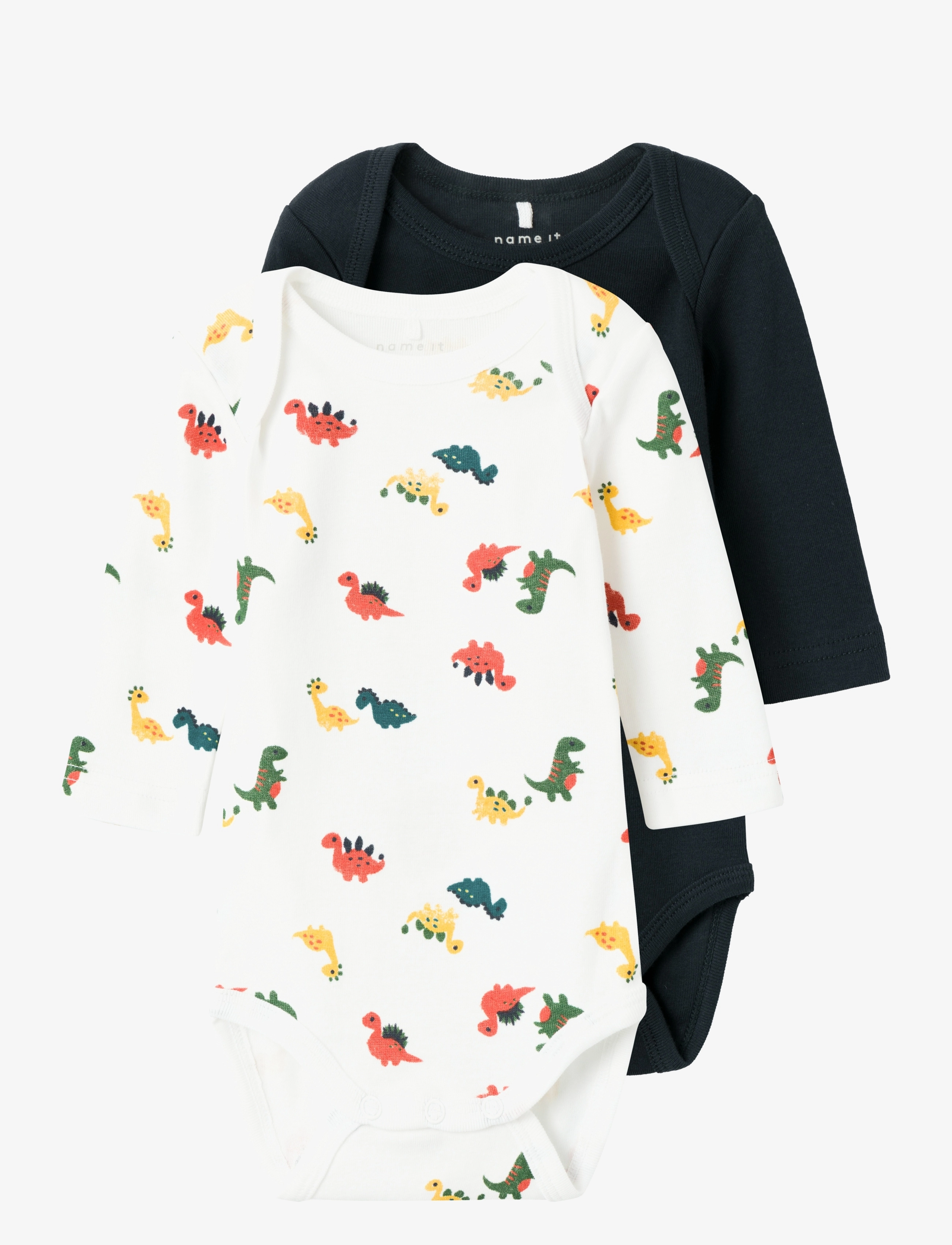 name it - NBMBODY 2P LS BRIGHT WHITE DINO NOOS - bright white - 1