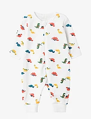 name it - NBMNIGHTSUIT ZIP BRIGHT WHITE DINO NOOS - sleeping overalls - bright white - 0