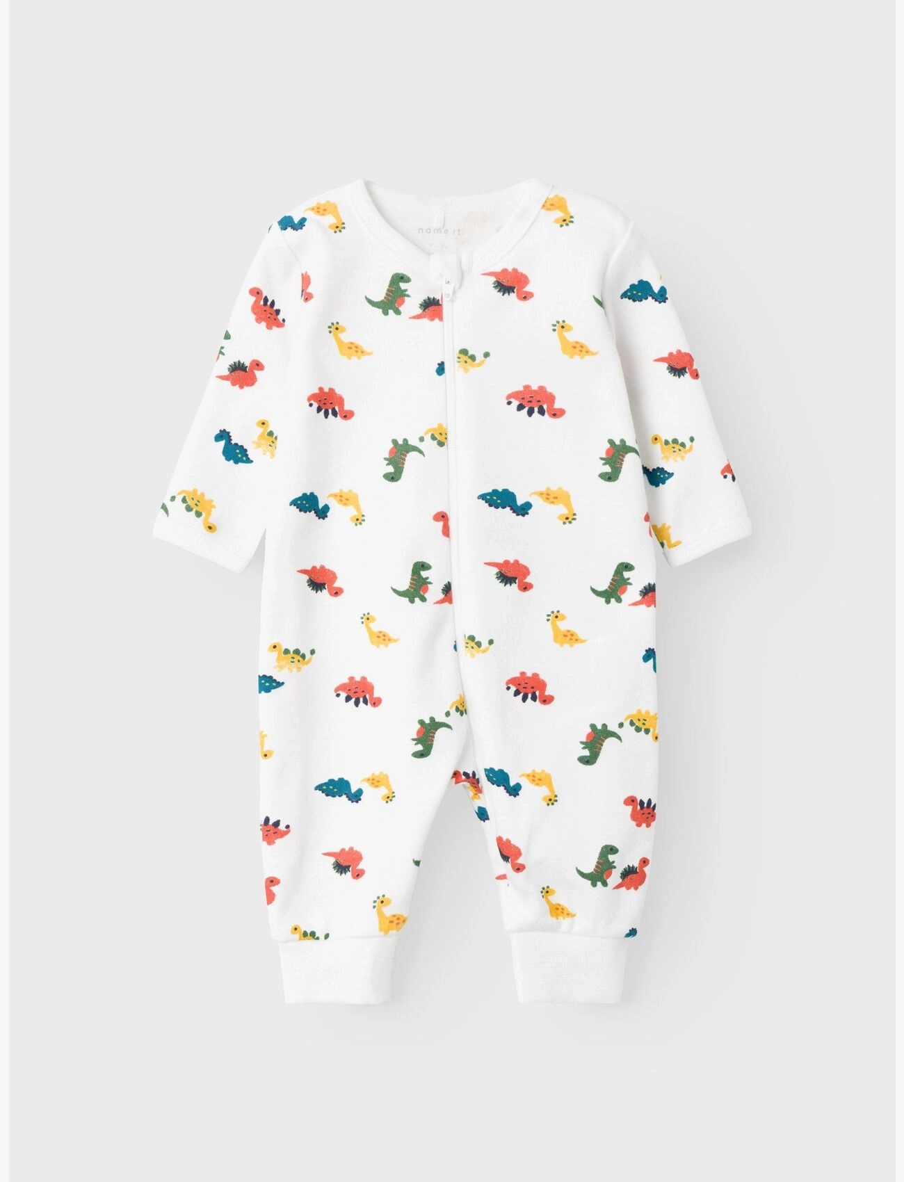 name it - NBMNIGHTSUIT ZIP BRIGHT WHITE DINO - bright white - 3