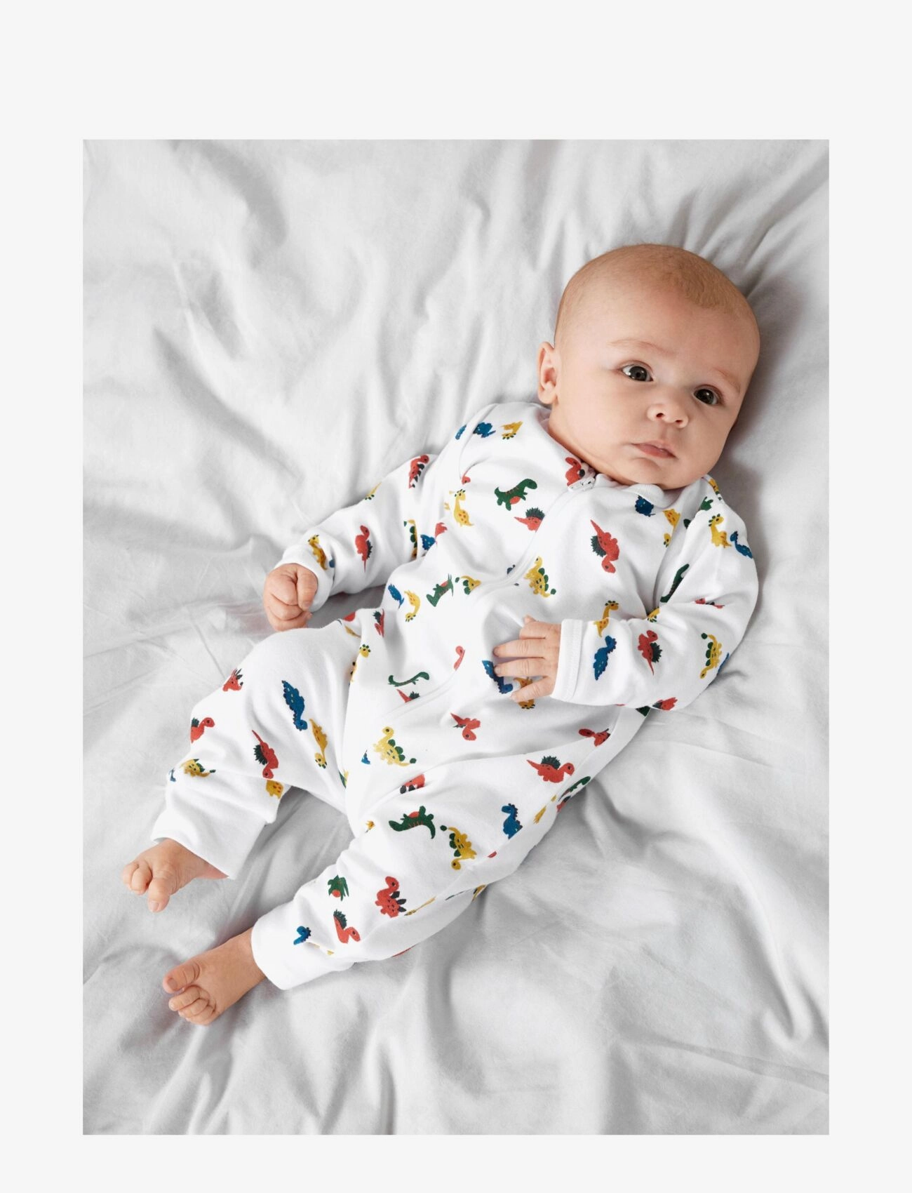 name it - NBMNIGHTSUIT ZIP BRIGHT WHITE DINO - bright white - 5