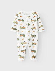 name it - NBMNIGHTSUIT W/F DOG NOOS - sleeping overalls - bright white - 4