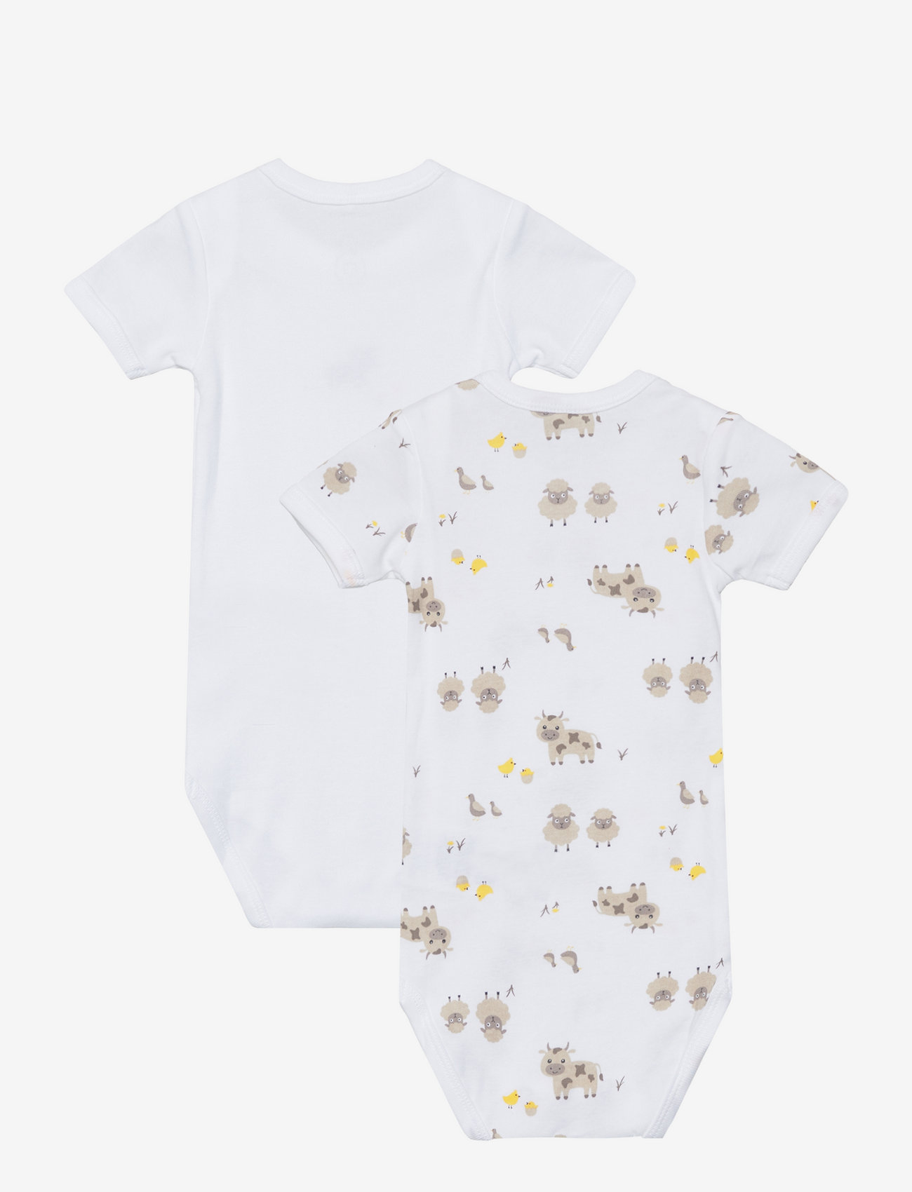 name it - NBNBODY 2P SS FARM ANIMALS - bright white - 1