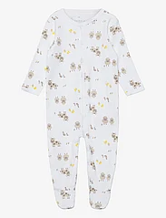 name it - NBNNIGHTSUIT W/F FARM ANIMALS NOOS - sleeping overalls - bright white - 0