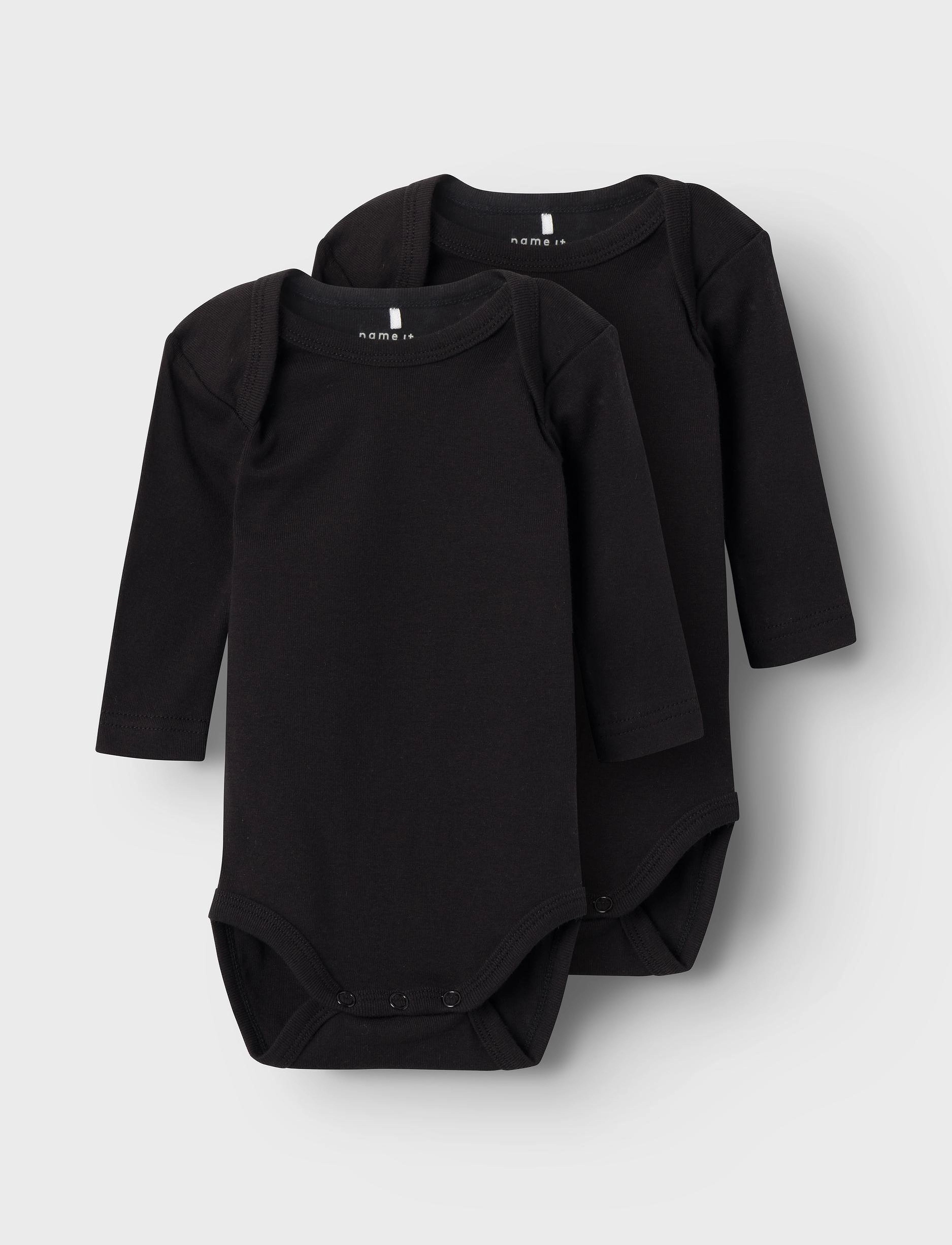 name it - NBNBODY 2P LS SOLID BLACK NOOS - långärmade - black - 4