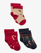NBFRICHRISTMAS 3P SOCK - JESTER RED