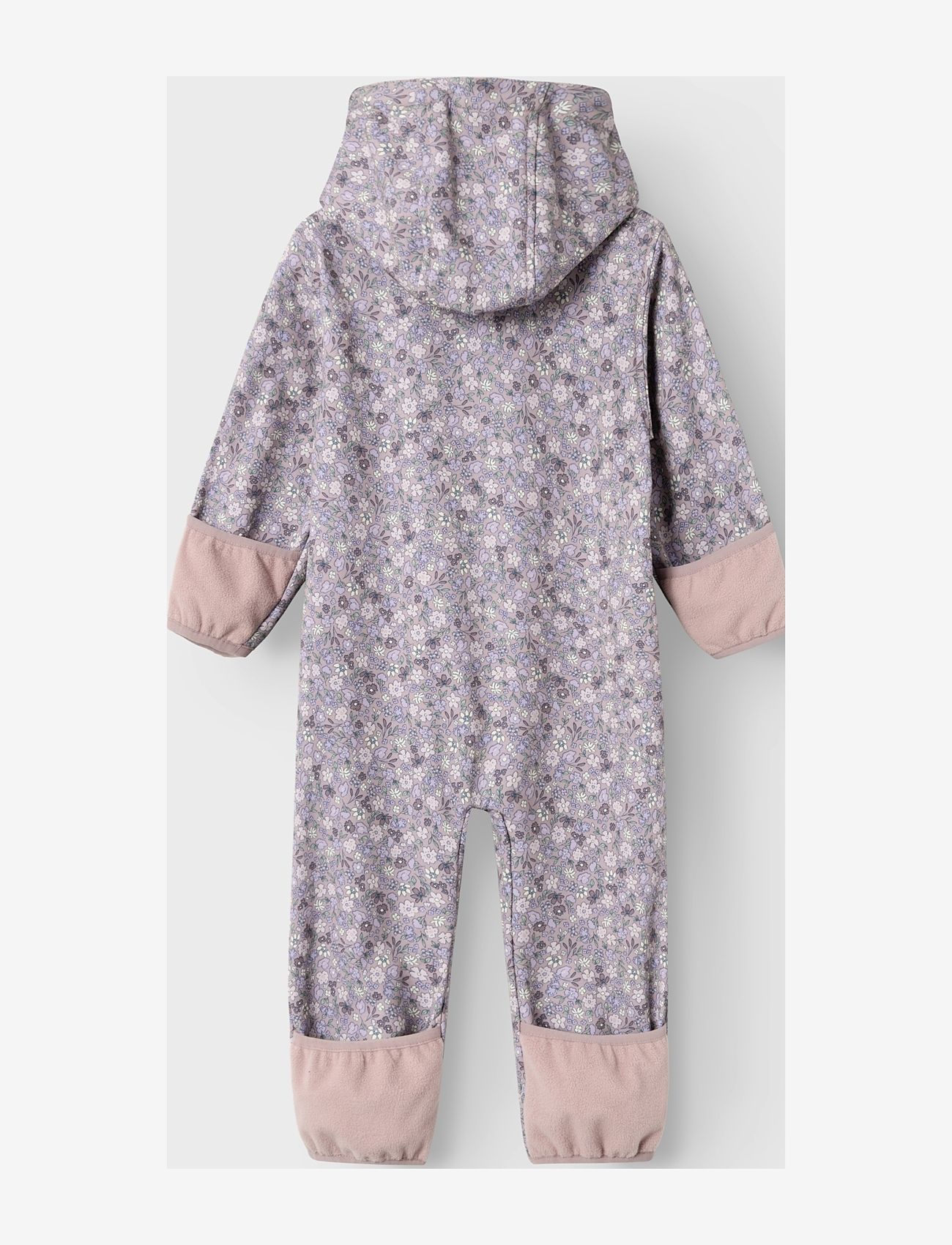 name it - NBFALFA08 SOFTSHELL SUIT SMALL FLOWER FO - softshell kombed - deauville mauve - 1