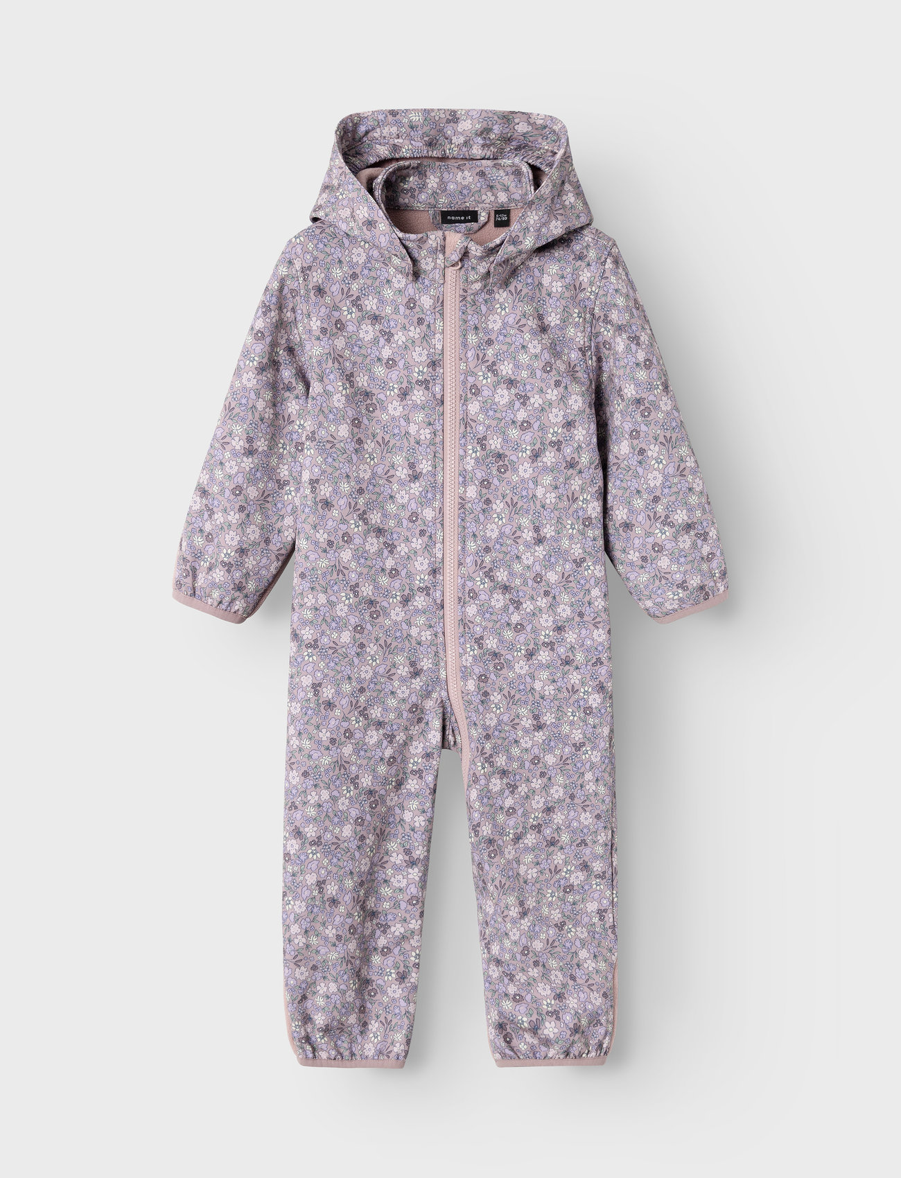 name it - NBFALFA08 SOFTSHELL SUIT SMALL FLOWER FO - softshell coveralls - deauville mauve - 0