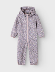 name it - NBFALFA08 SOFTSHELL SUIT SMALL FLOWER FO - softshell-overalls - deauville mauve - 2