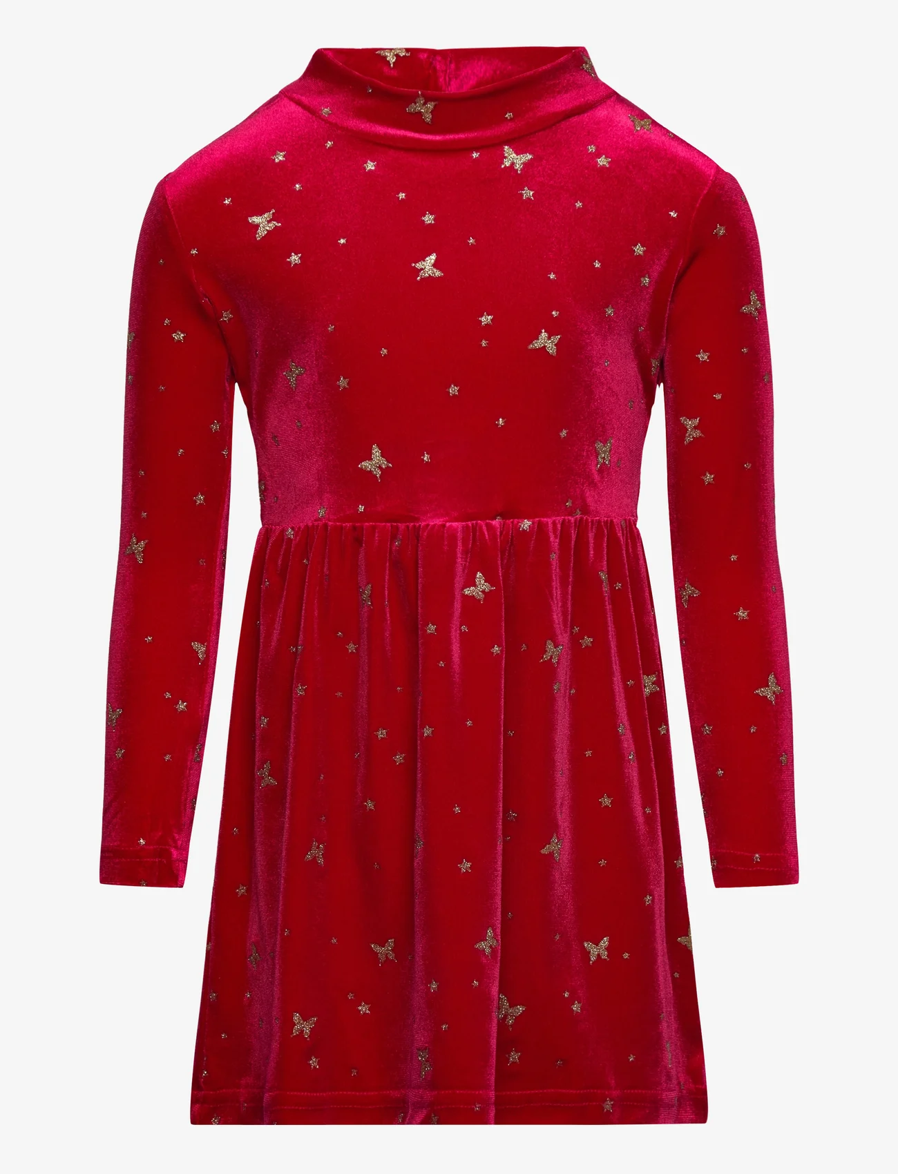 name it - NMFRIFLY LS VEL DRESS - casual jurken met lange mouwen - jester red - 0