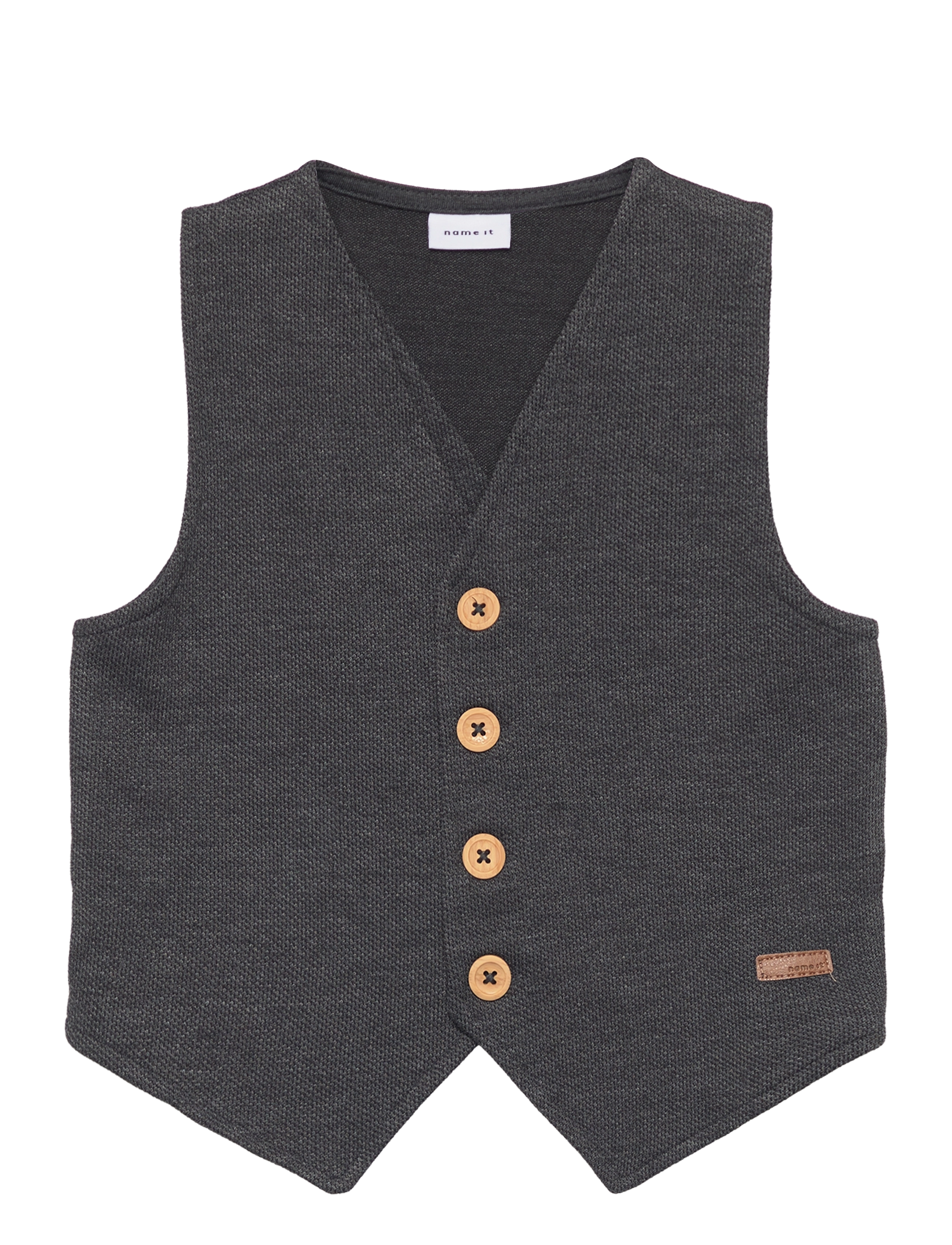 NMMROBINO VEST UNB - DARK GREY MELANGE