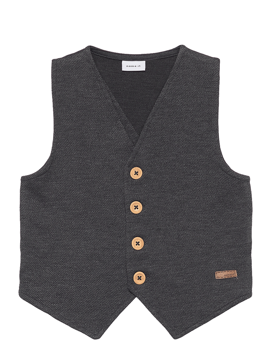 name it - NMMROBINO VEST UNB - westen - dark grey melange - 0