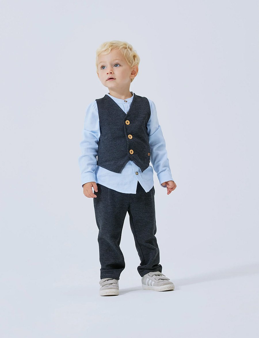name it - NMMROBINO VEST UNB - westen - dark grey melange - 2