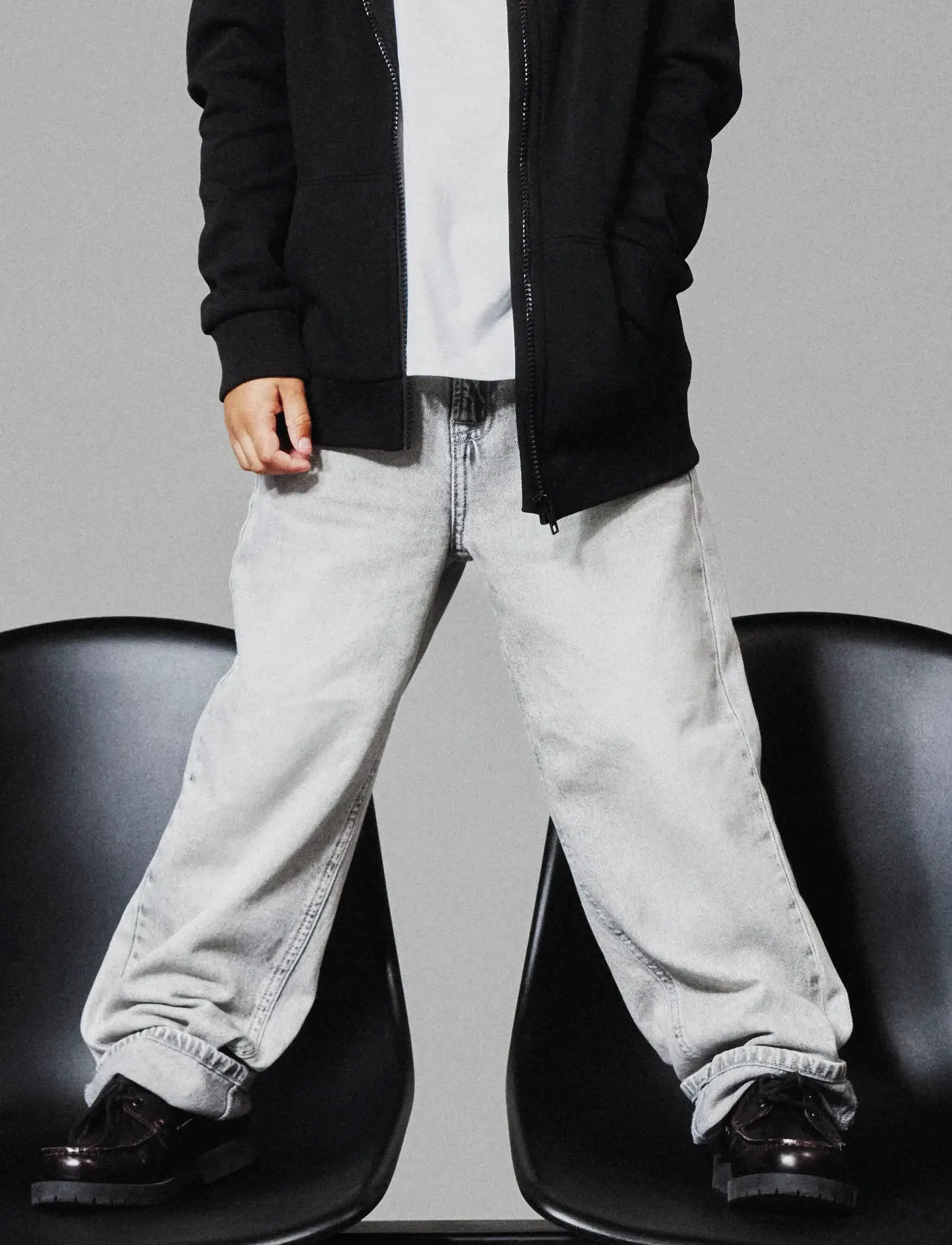 name it - NKMRYAN STRAIGHT JEANS 3418-BE NOOS - tavalised teksad - light grey denim - 5