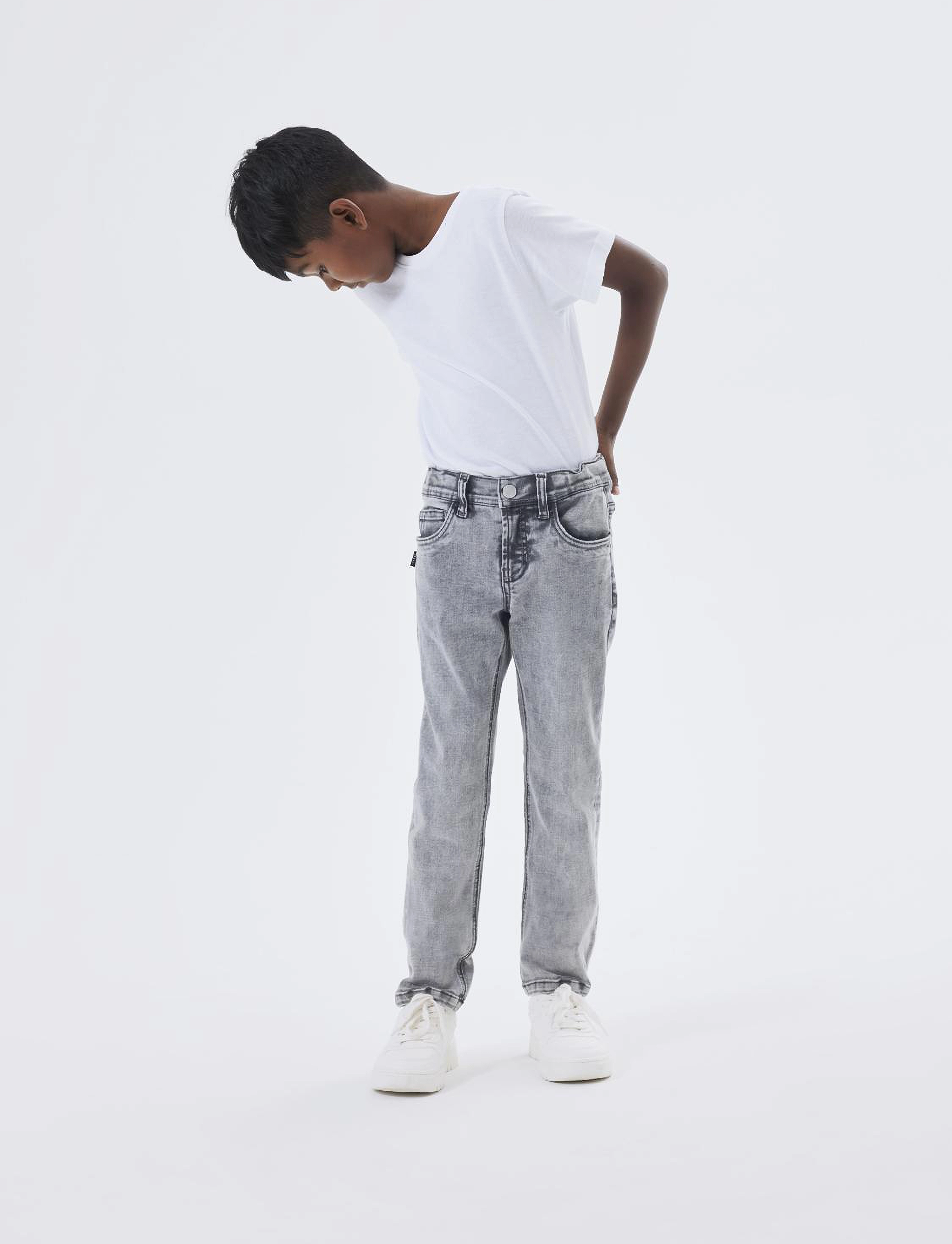 name it Nkmsilas Xslim Jeans 4487-Gt Noos, 98, Grey, Jeans > Skinny Jeans, Børn