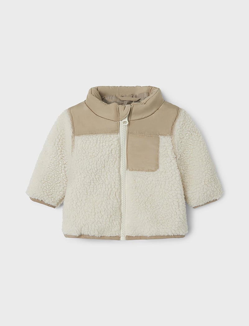 name it - NBNMOSIE TEDDY JACKET1 - fleecejakker - whitecap gray - 0
