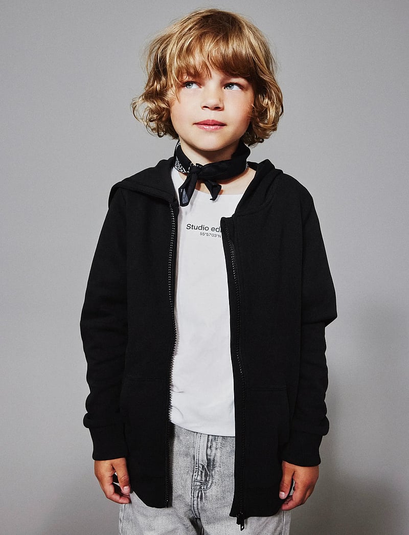 name it - NKMNESWEAT CARD W HOOD BRU NOOS - huvtröjor - black - 4