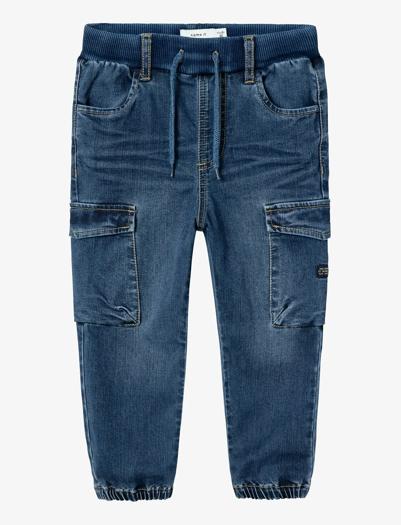 name it - NMMBEN BAGGY R CARGO JEANS 9770-YT NOOS - cargobukser - dark blue denim - 1