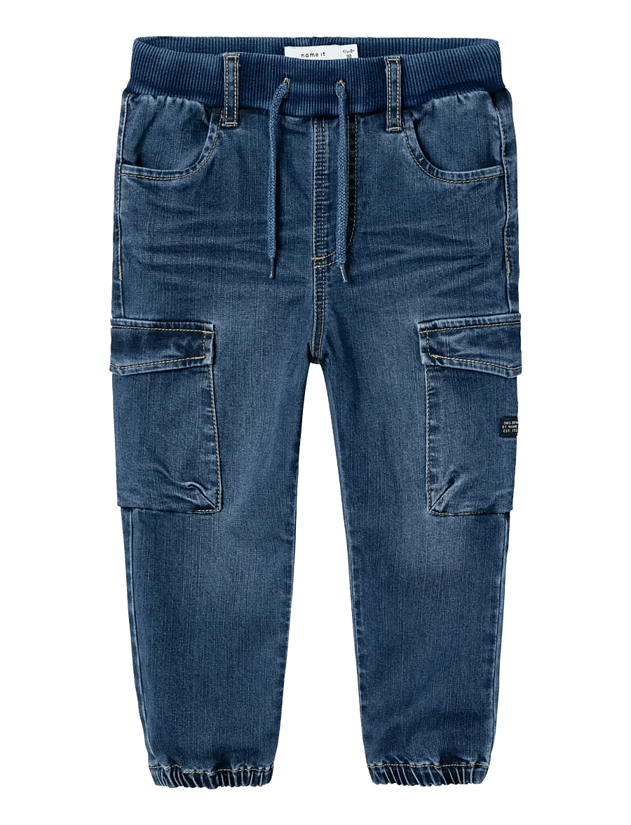name it - NMMBEN BAGGY R CARGO JEANS 9770-YT NOOS - cargo stila bikses - dark blue denim - 1