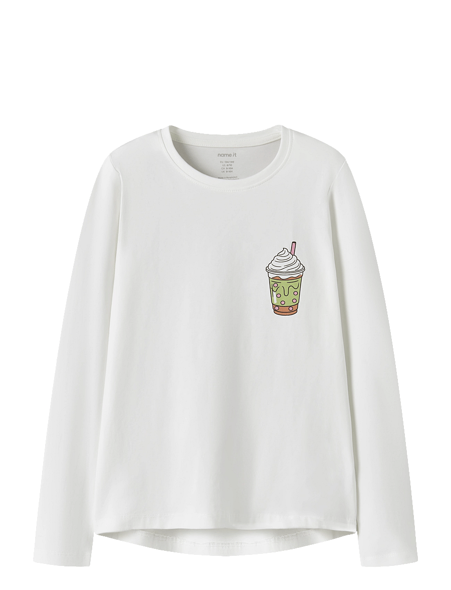 name it - NKFVIX LS TOP - langærmede t-shirts - cloud dancer - 0