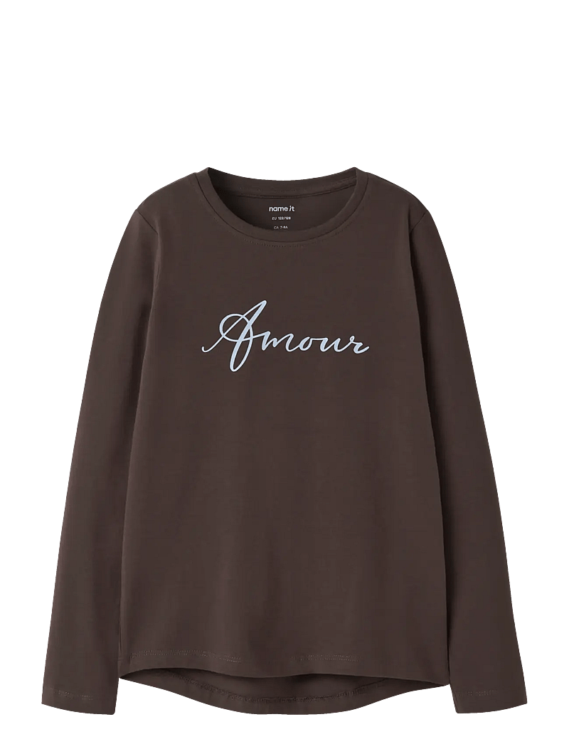 name it - NKFVIX LS TOP - langærmede t-shirts - seal brown - 0