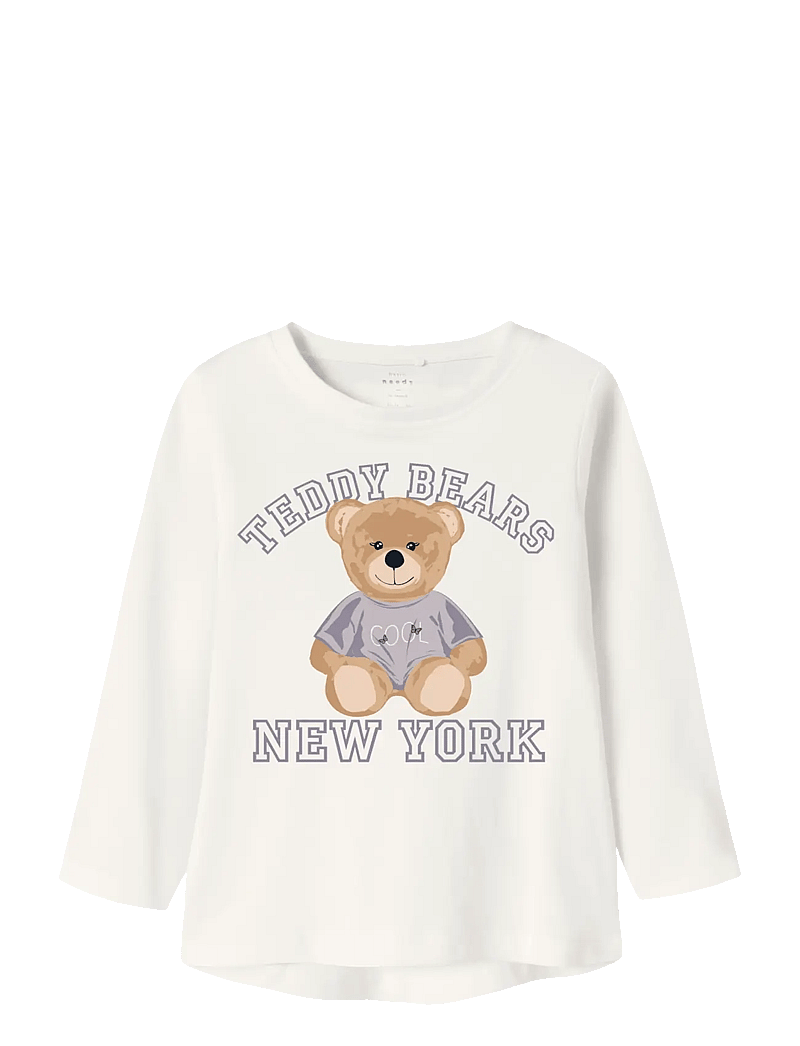 name it - NMFVIOLET LS LOOSE TOP - långärmade t-shirts - cloud dancer - 0