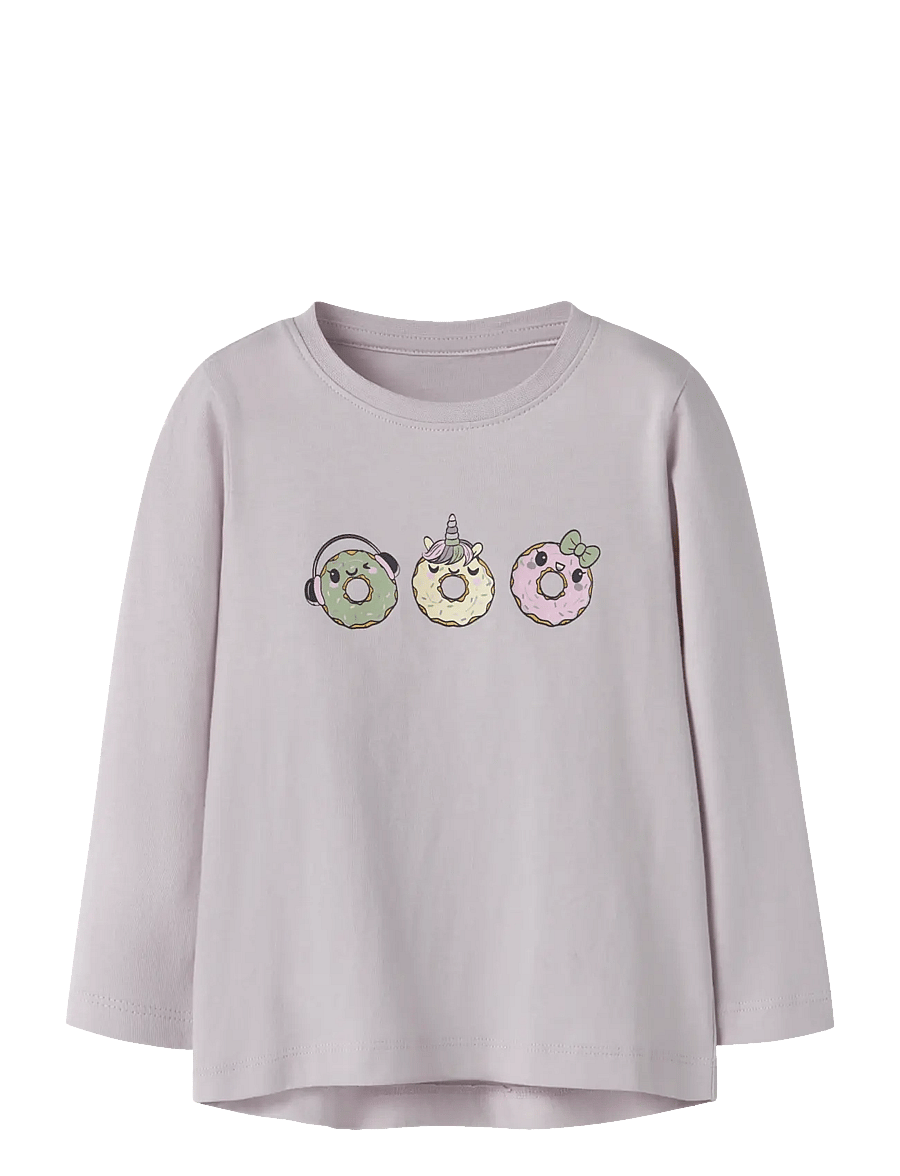 name it - NMFVIOLET LS LOOSE TOP - pikkade varrukatega t-särgid - lilac marble - 1