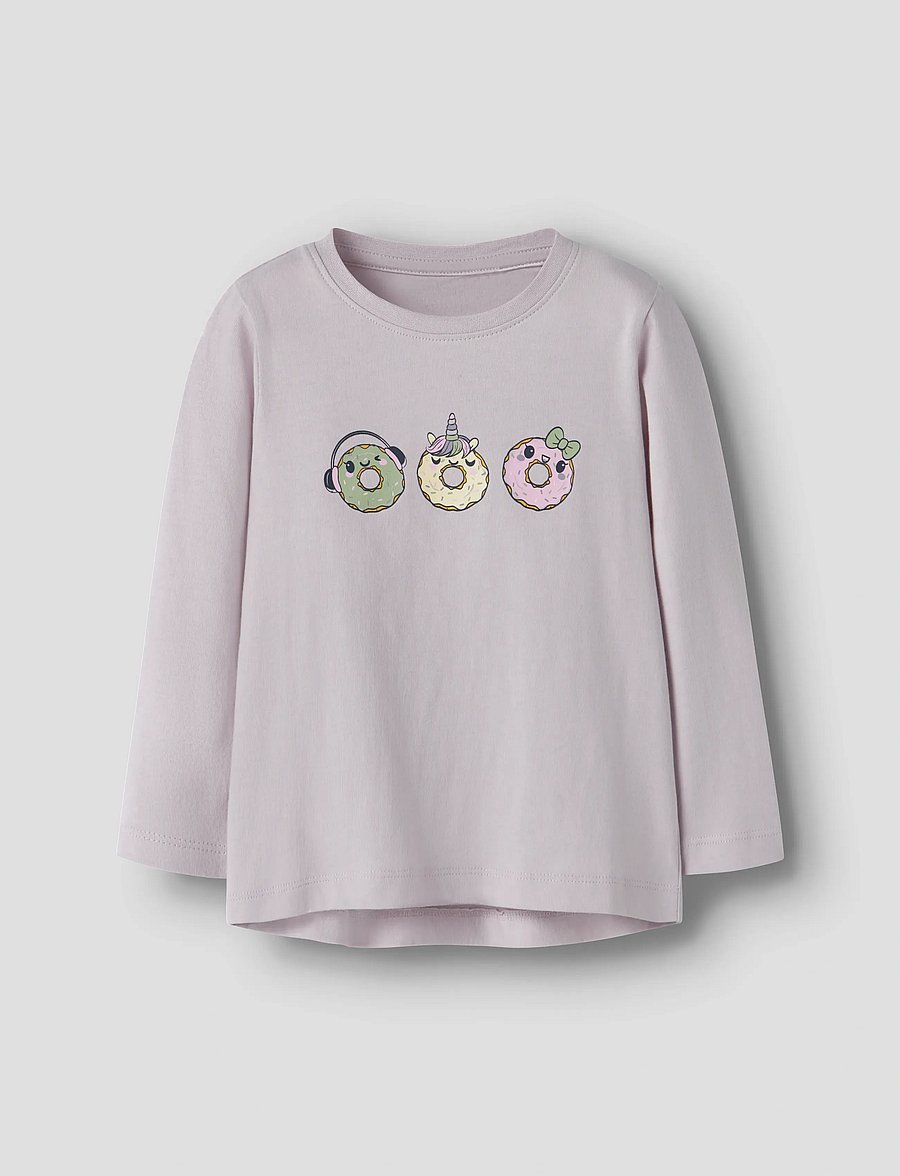 name it - NMFVIOLET LS LOOSE TOP - pikkade varrukatega t-särgid - lilac marble - 0