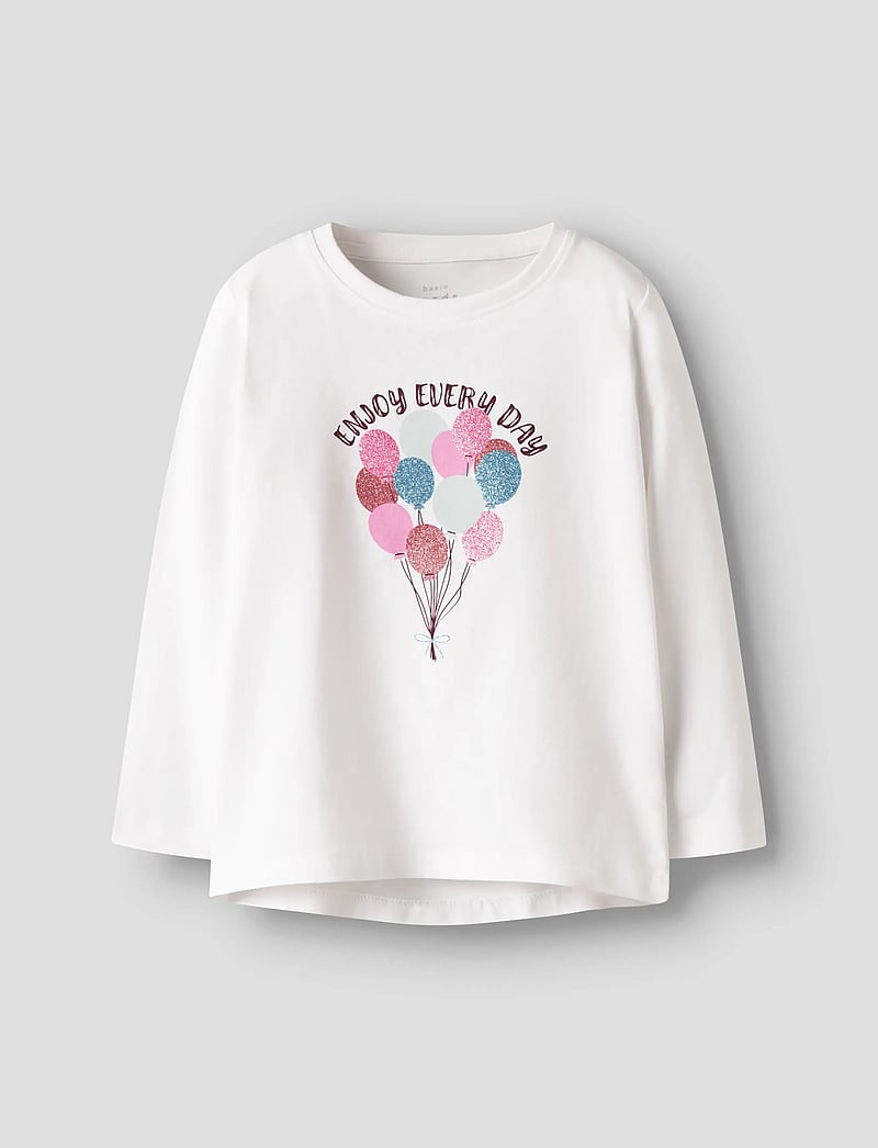 name it - NMFVIX LS TOP - långärmade t-shirts - bright white - 0