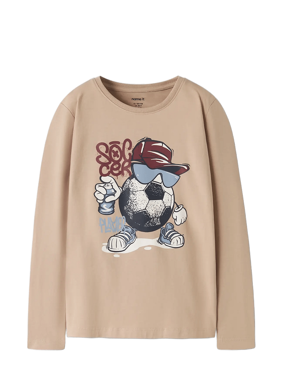 name it - NKMVUX LS TOP - pikkade varrukatega t-särgid - sesame - 2