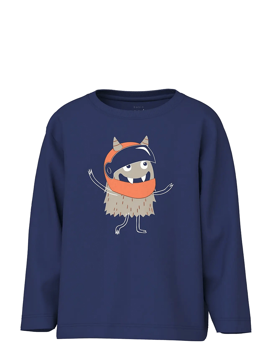name it - NMMVAGNO LS LOOSE TOP - langermede t-skjorter - blueprint - 0