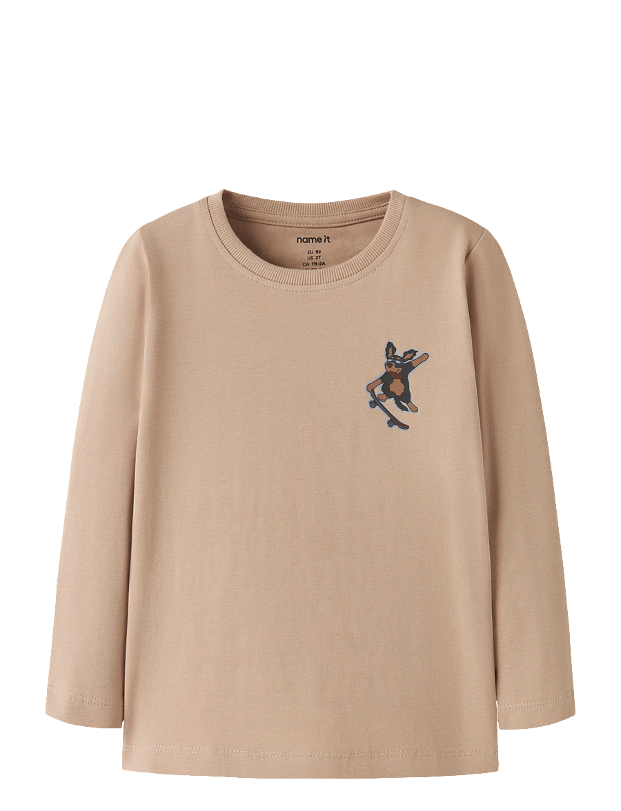 name it - NMMVUX LS TOP - langärmelig - sesame - 0