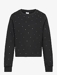 name it - NKFRHINESTONES LS SHORT SWEAT BRU - sportiska stila džemperi - black - 0