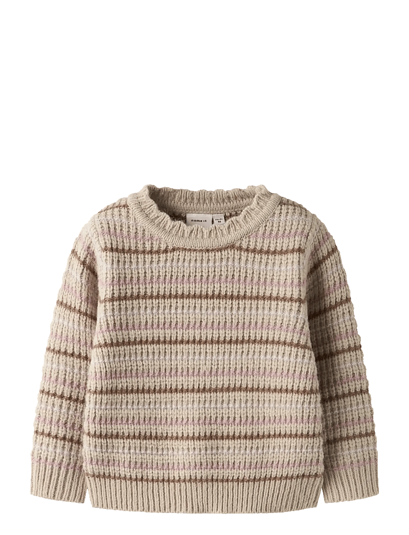 name it - NMFBARILLE LS KNIT - stickade tröjor - peyote - 1