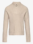 NKFTIMULLE LS SHORT HALF ZIP KNIT - PURE CASHMERE
