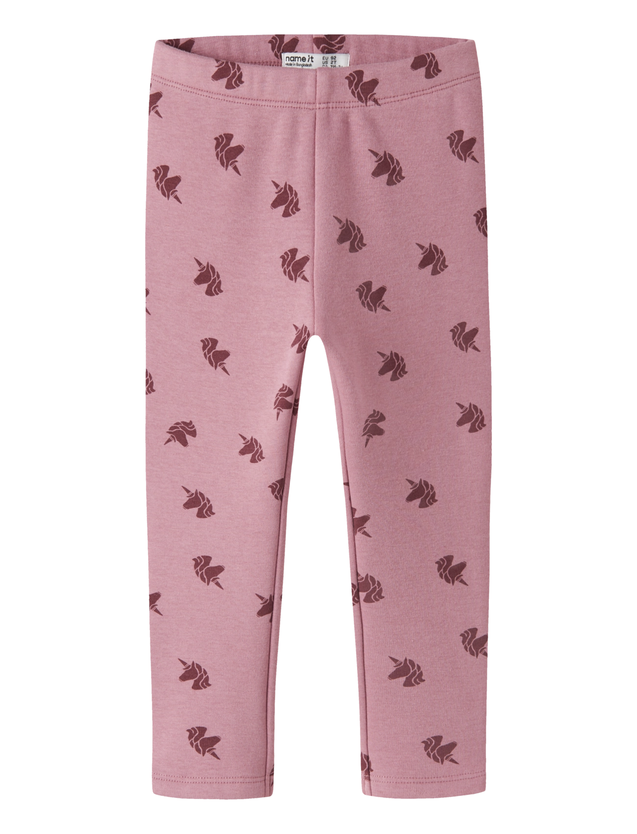 name it Nmfdavina Sweat Fleece Legging Bru Noos, 80, Pink, Underdele > Leggings, Børn