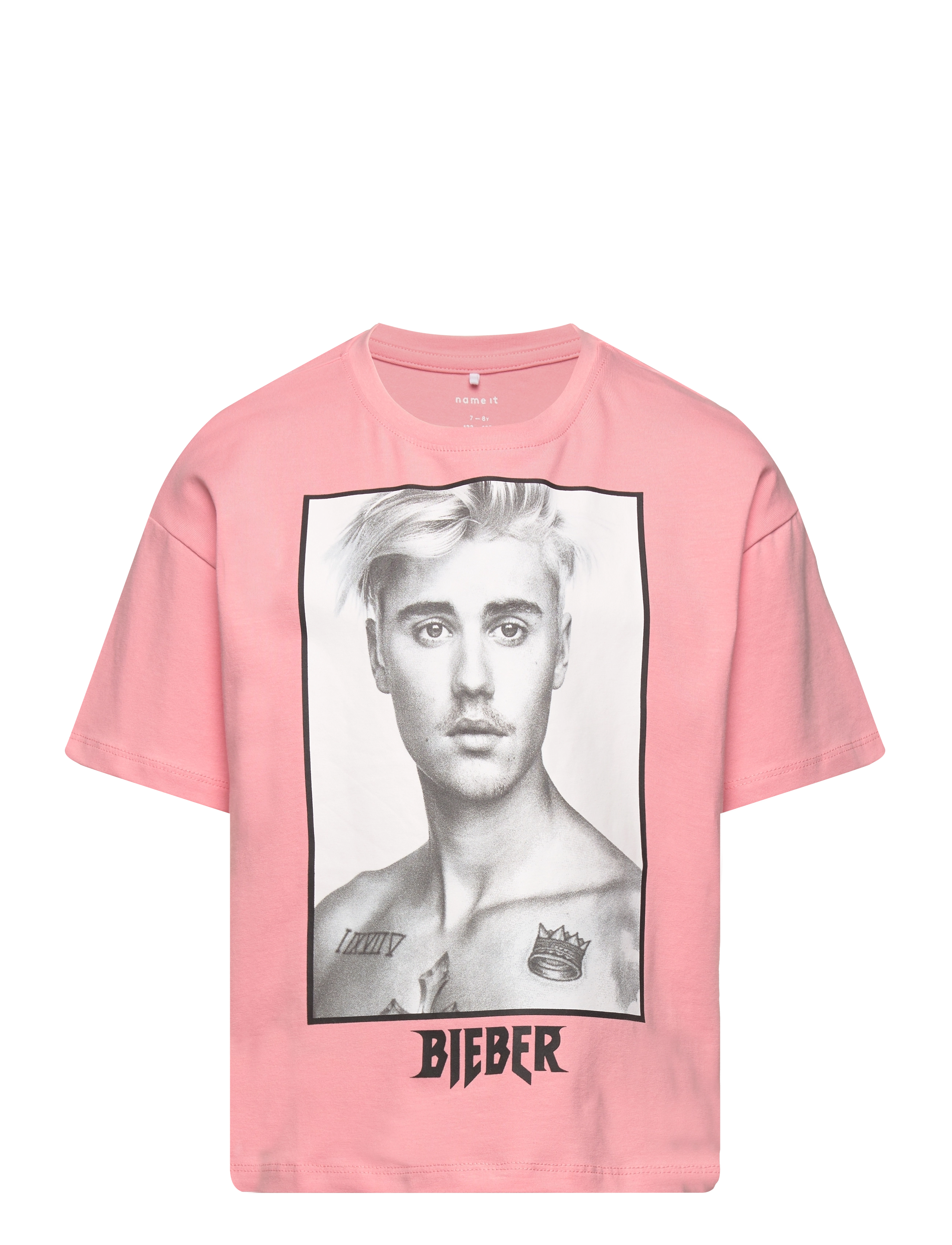 NAME IT Nkfjabb Justinbieber Ss Boxy Oberteil Box Unv Pink - 116 - Kinder