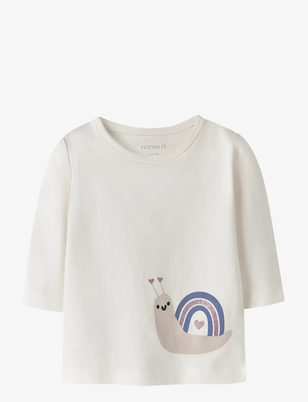 name it - NBFVUBIE LS TOP BOX - langærmede t-shirts - cloud dancer - 0
