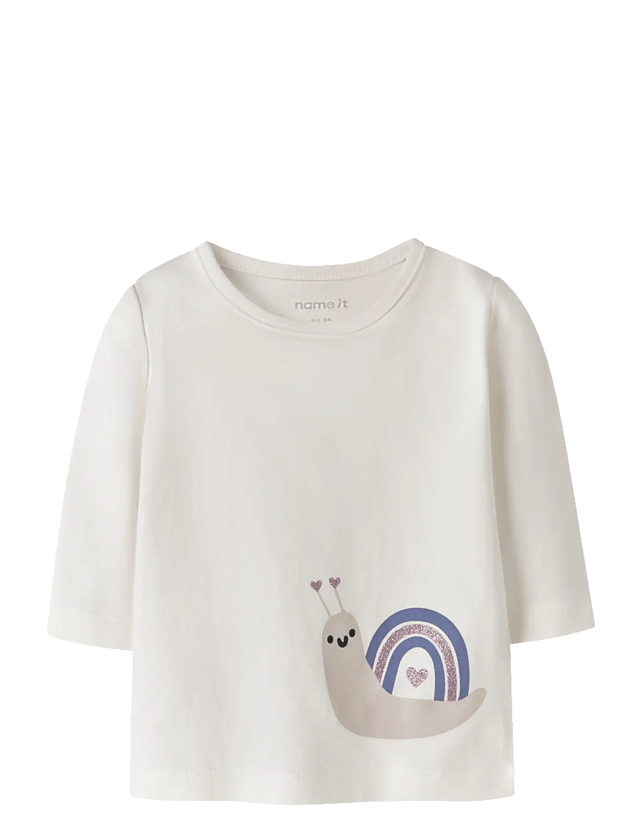 name it - NBFVUBIE LS TOP BOX - langerma bolir - cloud dancer - 0