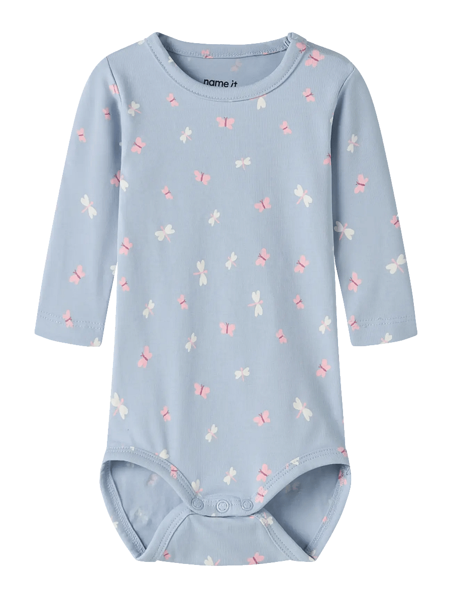 name it - NBFVANDORA LS BODY BOX - långärmade bodies - subdued blue - 0
