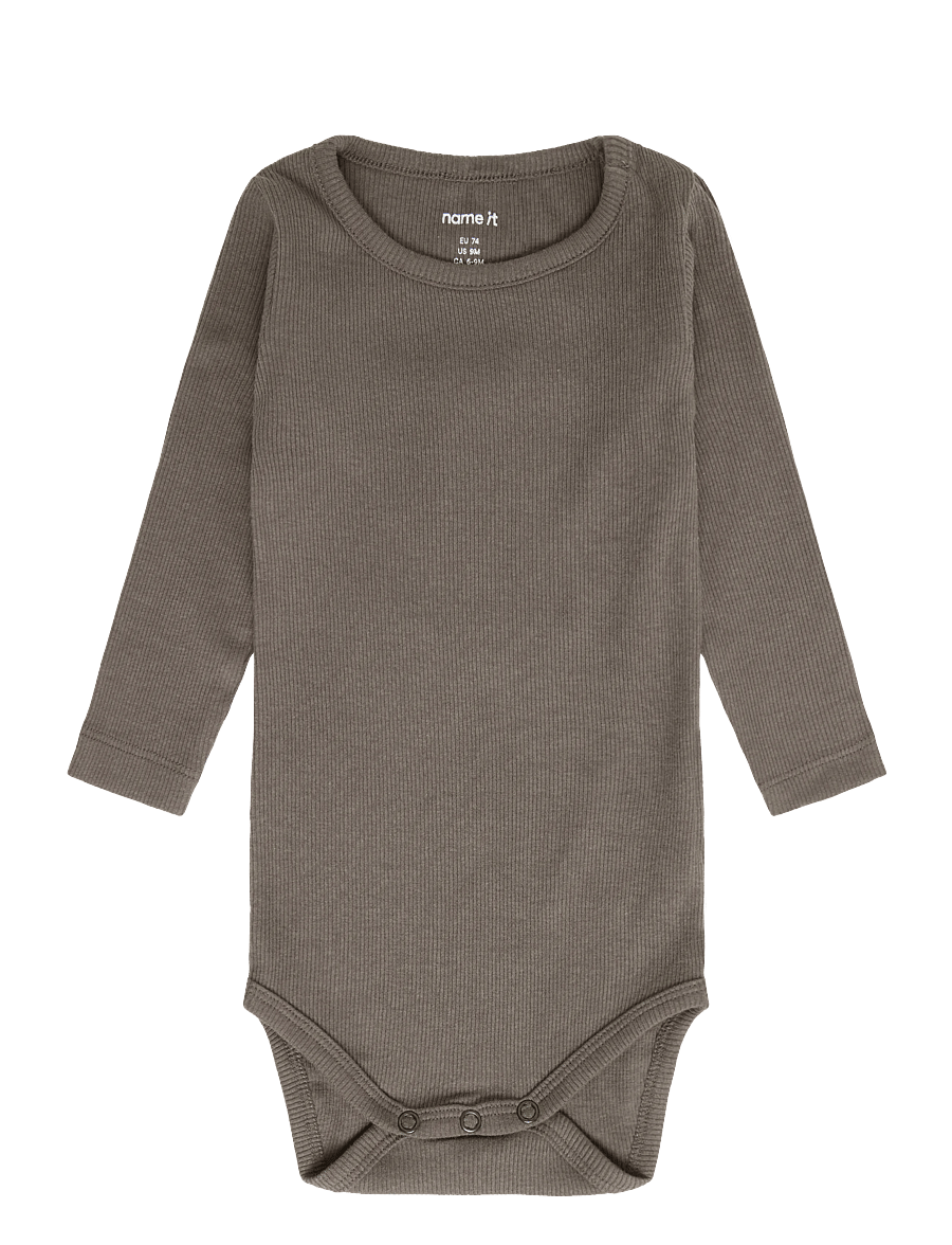 name it - NBNKAB LS BODY NOOS - pikkade varrukatega bodid - morel - 2