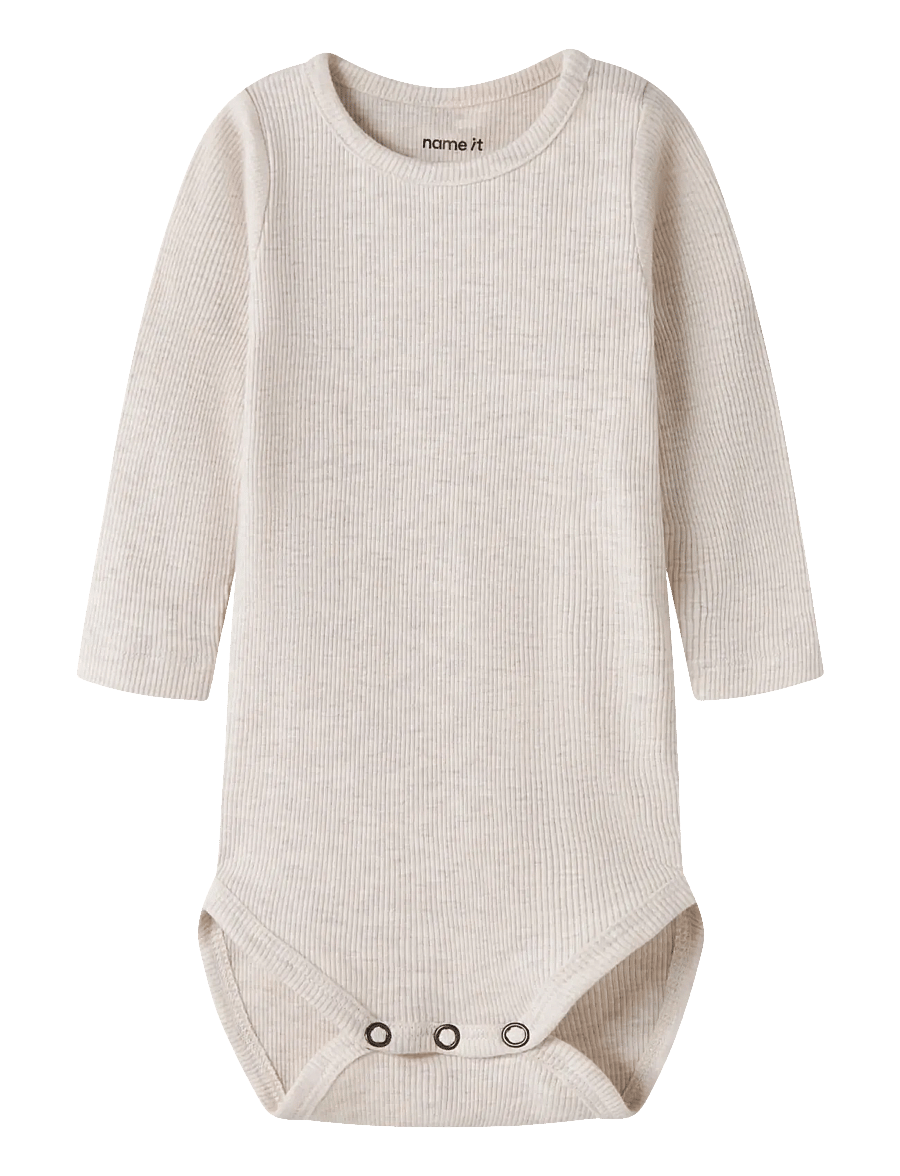 name it - NBNKAB LS BODY NOOS - långärmade bodies - peyote melange - 0