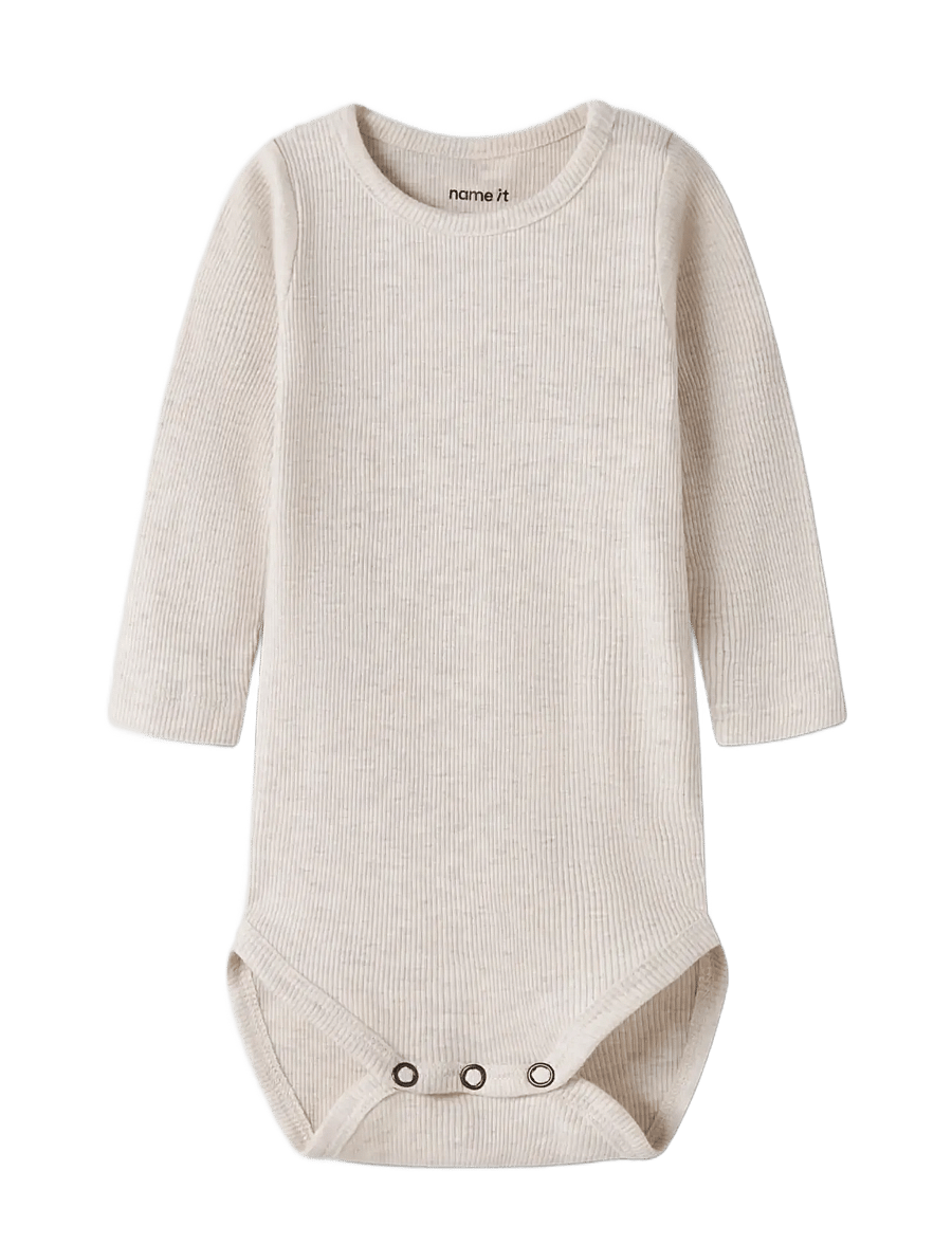 name it - NBNKAB LS BODY NOOS - långärmade bodies - peyote melange - 2