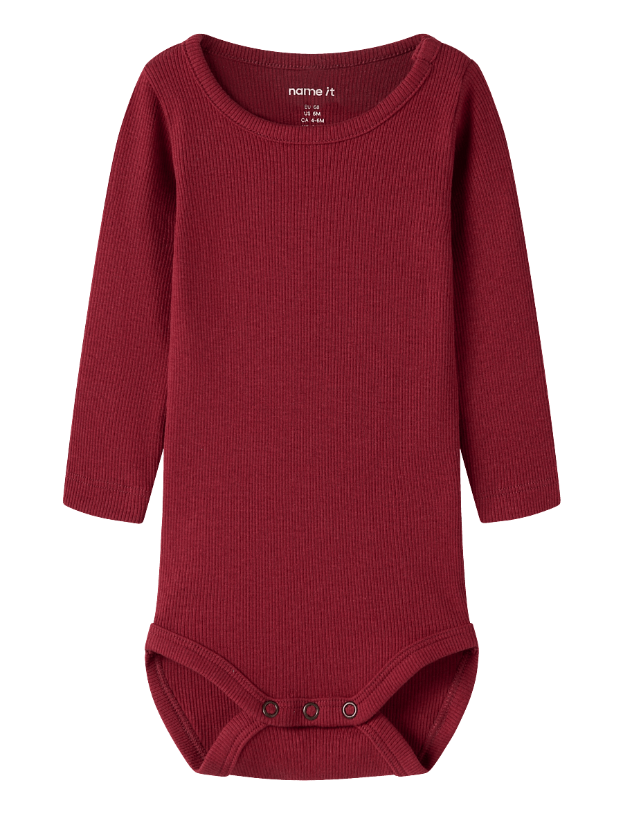 name it - NBNKAB LS BODY NOOS - langärmelige bodys - red dahlia - 0