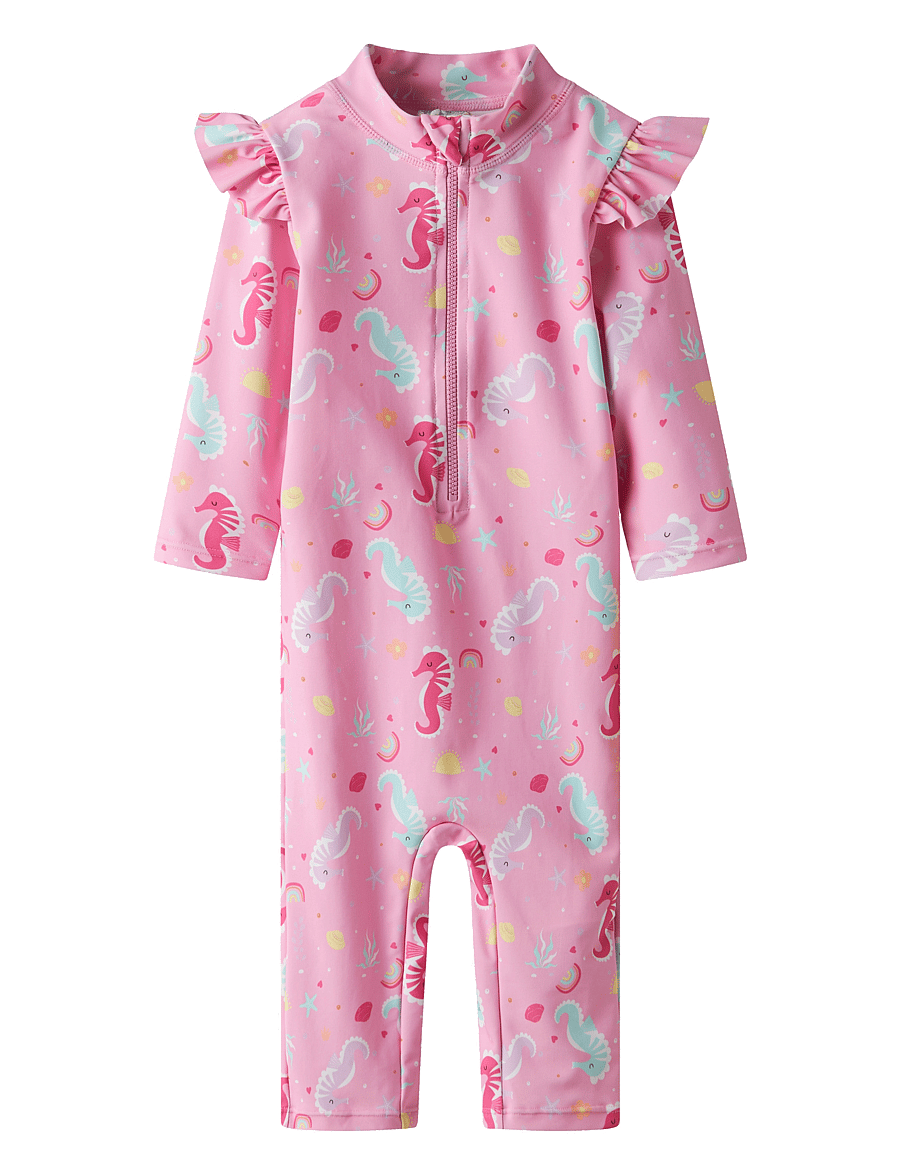 name it - NMFZILA 3/4 UV SWIMSUIT - stroje kąpielowe jednoczęściowe - pink frosting - 0