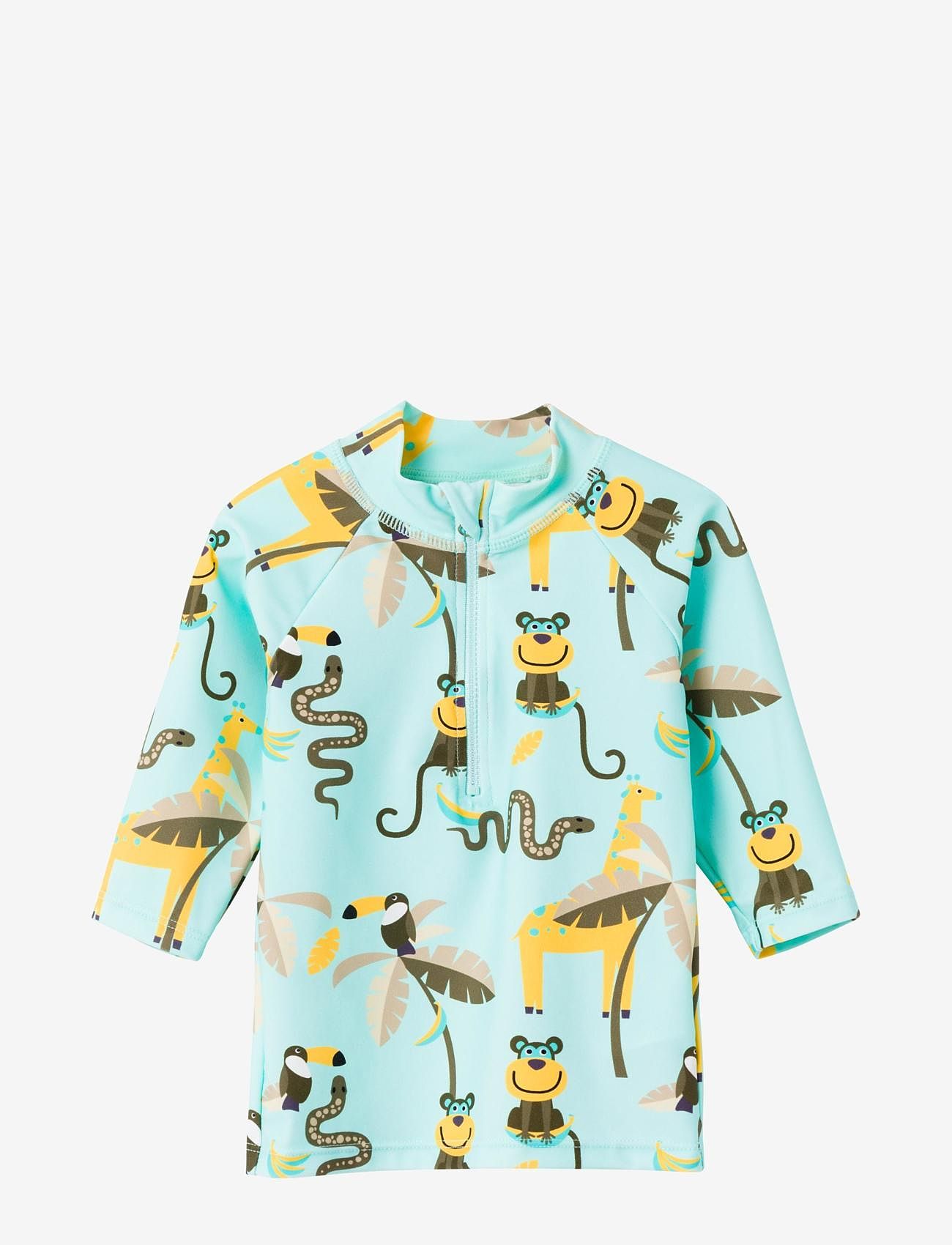 name it - NMMZILO 3/4 UV SWIM TOP - badtoppar - blue tint - 1