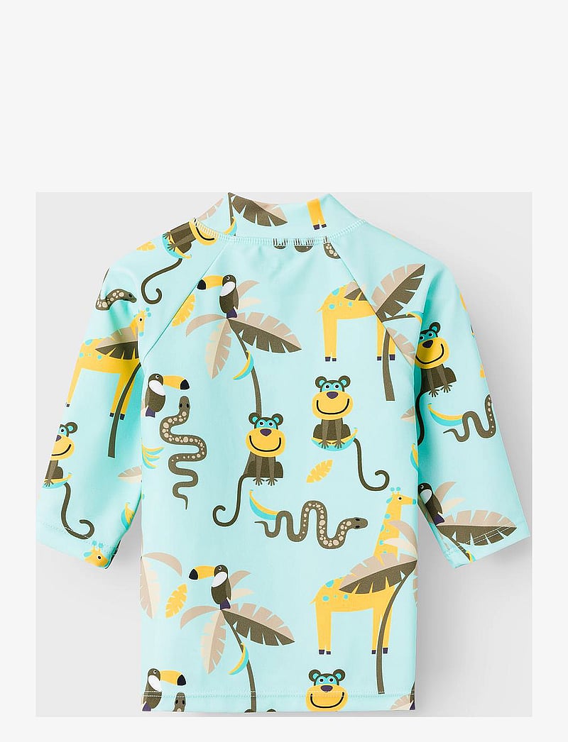 name it - NMMZILO 3/4 UV SWIM TOP - badeoverdele - blue tint - 2