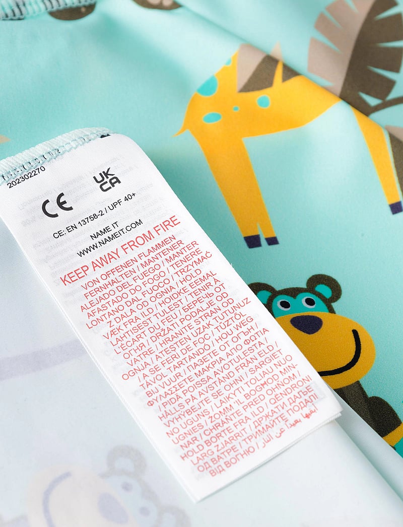 name it - NMMZILO 3/4 UV SWIM TOP - badeoverdele - blue tint - 3